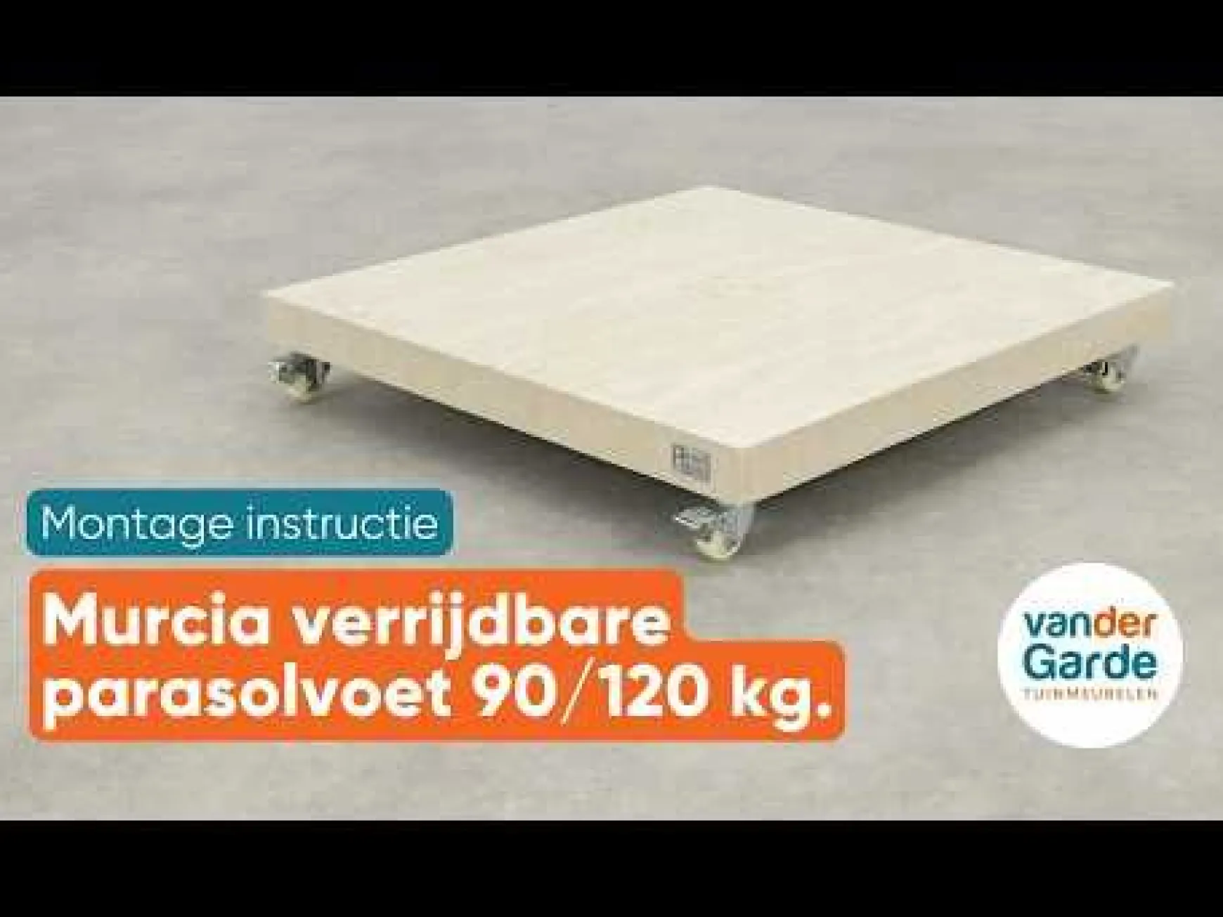 Murcia verrijdbare marmerlook parasolvoet 90 kg. t.b.v. Siesta en Eclipse