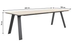 Nevada tuintafel 240 x 100 cm. - Carbon/Light teak polywood