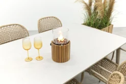 Noa/Sofia stapelbare wicker dining tuinset voor 6 personen 220x100 cm. - Latte