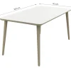 Noa/Sofia stapelbare wicker 4-persoons dining tuinset 160x90 cm. - Latte