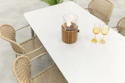 Noa/Sofia stapelbare wicker 4-persoons dining tuinset 160x90 cm. - Latte