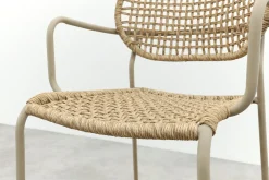 Noa stapelbare naturel wicker dining tuinstoel - Latte