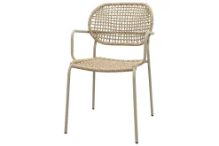 Noa stapelbare naturel wicker dining tuinstoel - Latte