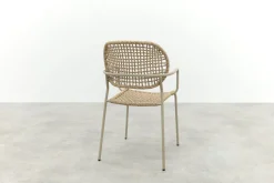 Noa stapelbare naturel wicker dining tuinstoel - Latte