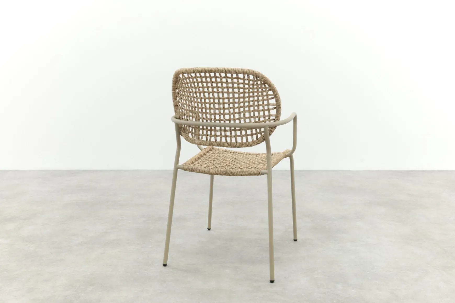 Noa stapelbare naturel wicker dining tuinstoel - Latte