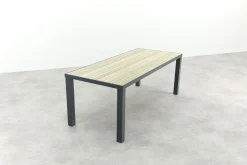 Nola tuintafel 210x90 cm. - Antraciet/Houtlook - 6 persoons