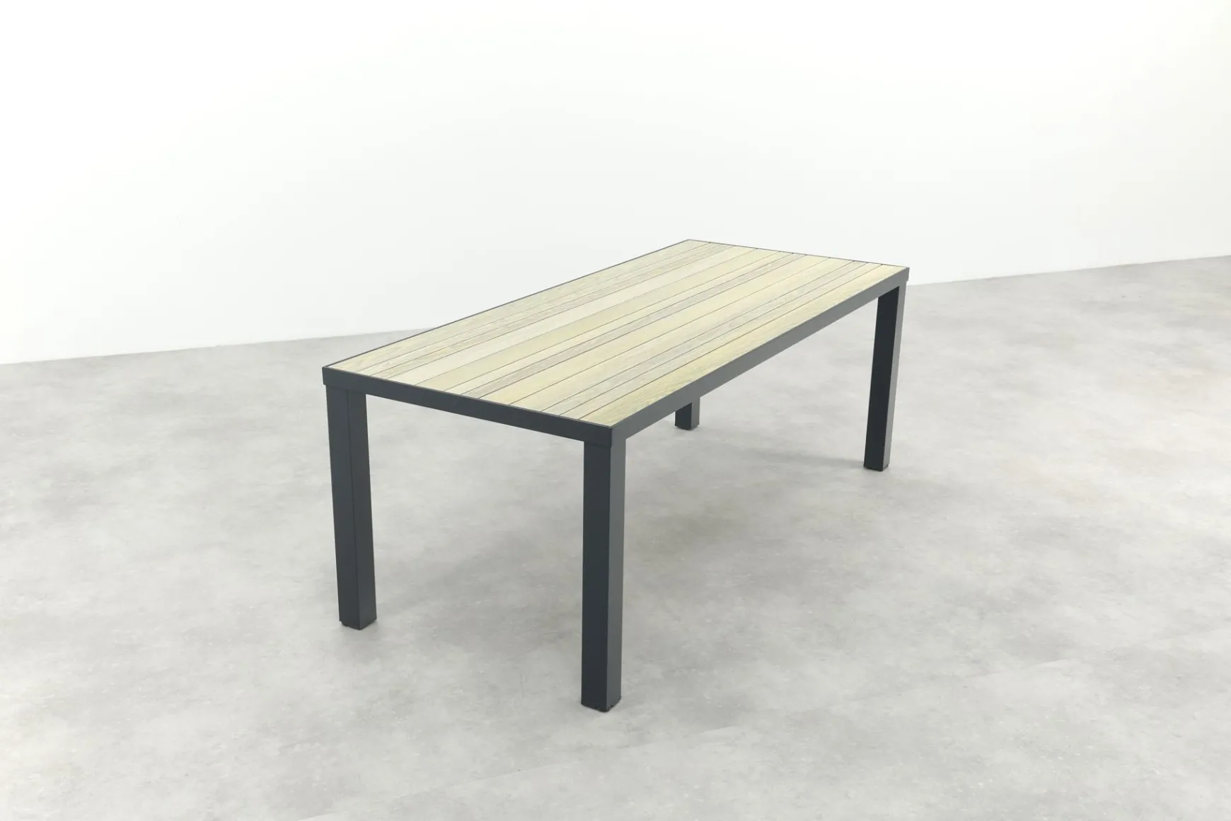 Nola tuintafel 210x90 cm. - Antraciet/Houtlook - 6 persoons