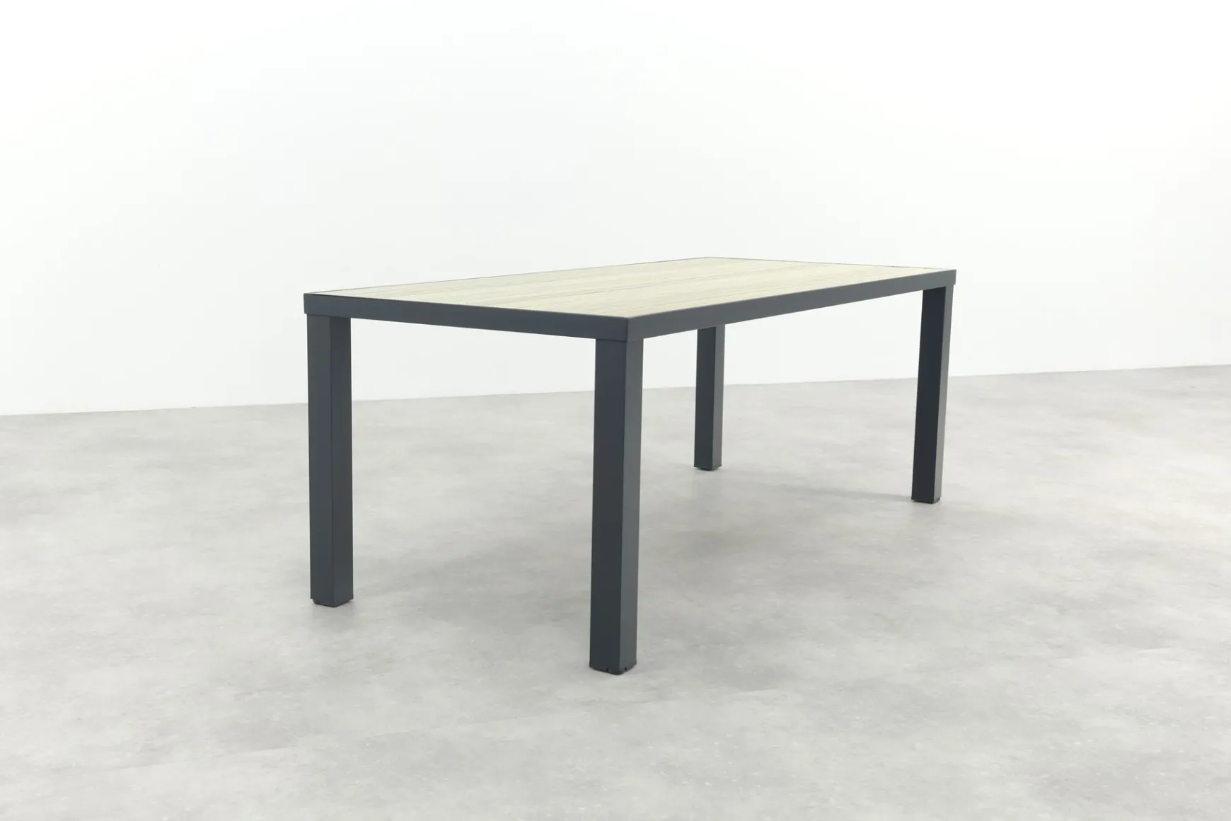 Nola tuintafel 210x90 cm. - Antraciet/Houtlook - 6 persoons