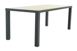 Nola tuintafel 210x90 cm. - Antraciet/Houtlook - 6 persoons