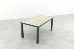 Nola tuintafel 160x90 cm. - Antraciet/Houtlook - 4 persoons