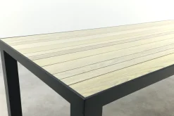 Nola tuintafel 160x90 cm. - Antraciet/Houtlook - 4 persoons