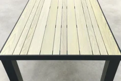 Nola tuintafel 160x90 cm. - Antraciet/Houtlook - 4 persoons