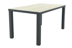Nola tuintafel 160x90 cm. - Antraciet/Houtlook - 4 persoons