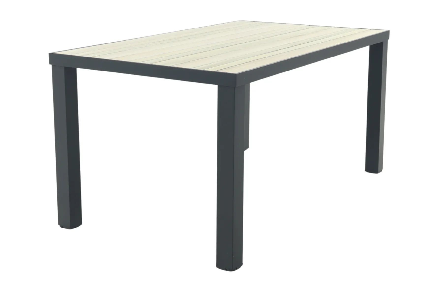 Nola tuintafel 160x90 cm. - Antraciet/Houtlook - 4 persoons