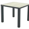 Nola tuintafel 90x90 cm. - Antraciet/Houtlook