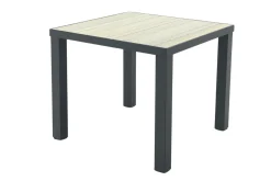Nola tuintafel 90x90 cm. - Antraciet/Houtlook