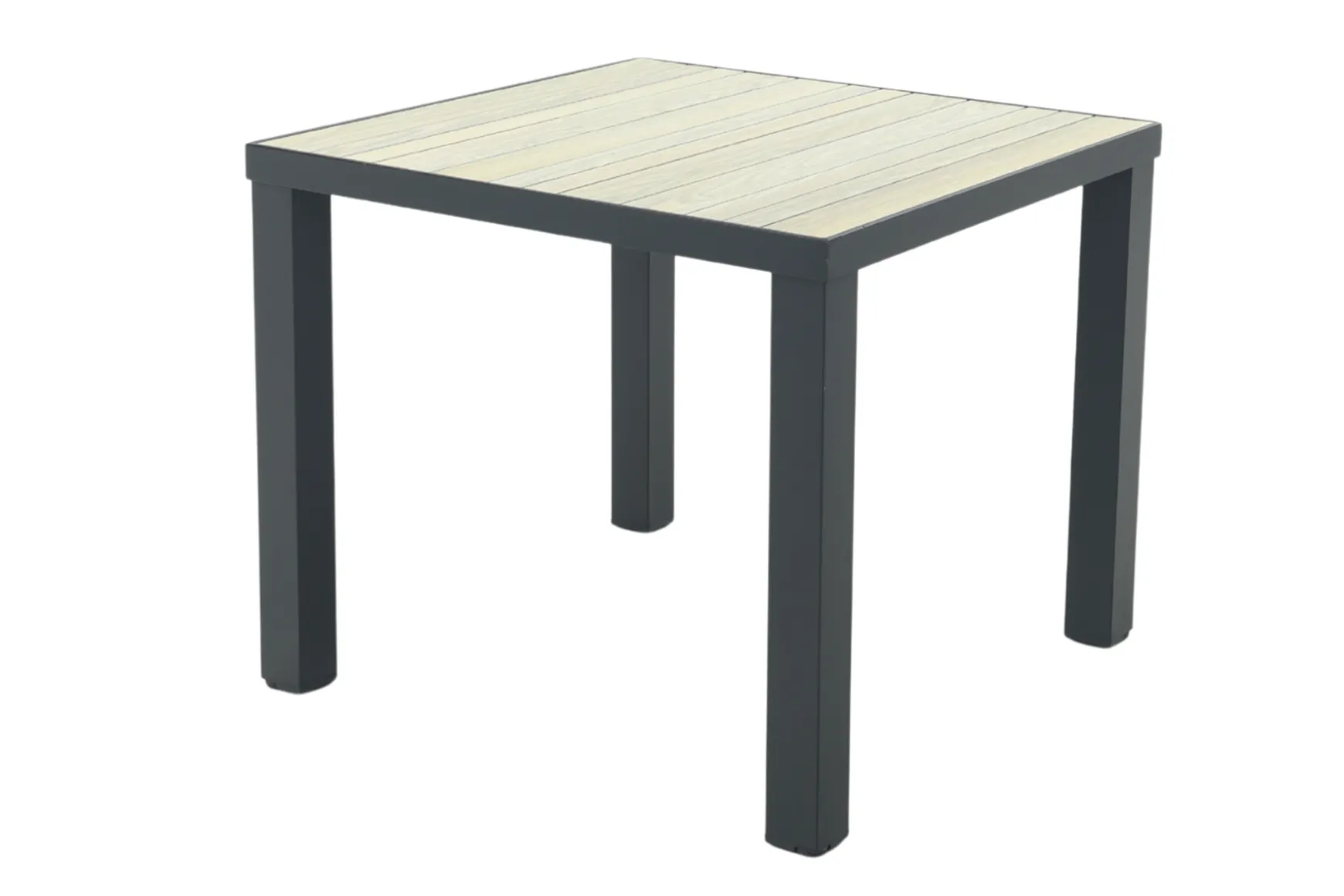 Nola tuintafel 90x90 cm. - Antraciet/Houtlook