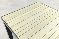 Nola tuintafel 90x90 cm. - Antraciet/Houtlook