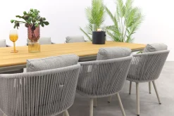 Ohio/Alaska teak tuinset voor 6 personen 240x100 cm. - Mokka (OP=OP)