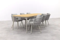 Ohio/Alaska teak tuinset voor 6 personen 240x100 cm. - Mokka (OP=OP)