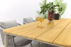 Ohio/Alaska teak tuinset voor 6 personen 240x100 cm. - Mokka (OP=OP)