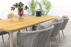 Ohio/Alaska teak tuinset voor 6 personen 240x100 cm. - Mokka (OP=OP)