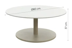 Orion salontafel voor buiten Ø80 cm. - Keramiek/Latte