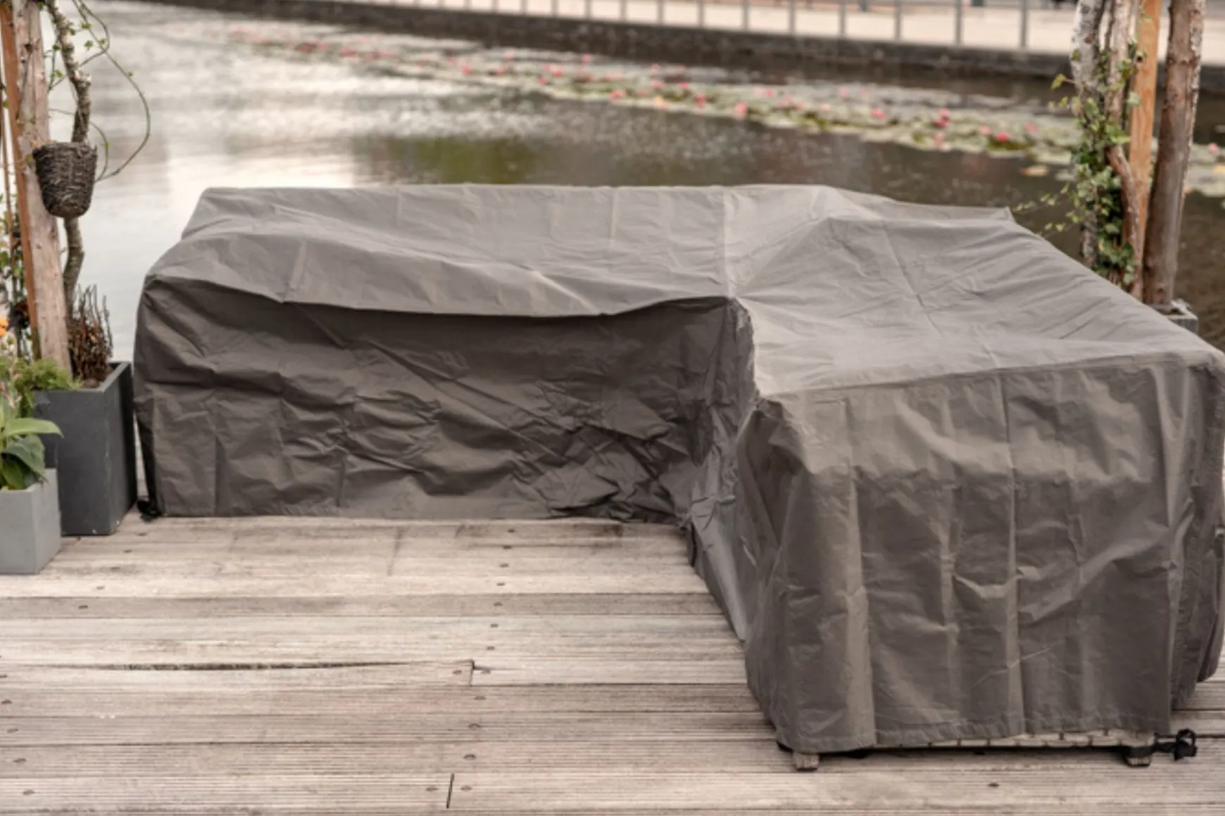 Outdoor Covers l-vormige loungesethoes 215x215x85x70 cm.