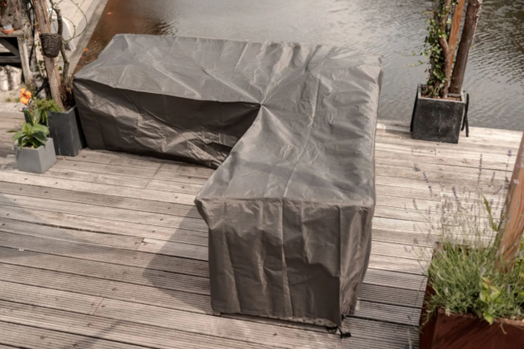 Outdoor Covers l-vormige loungesethoes 215x215x85x70 cm.