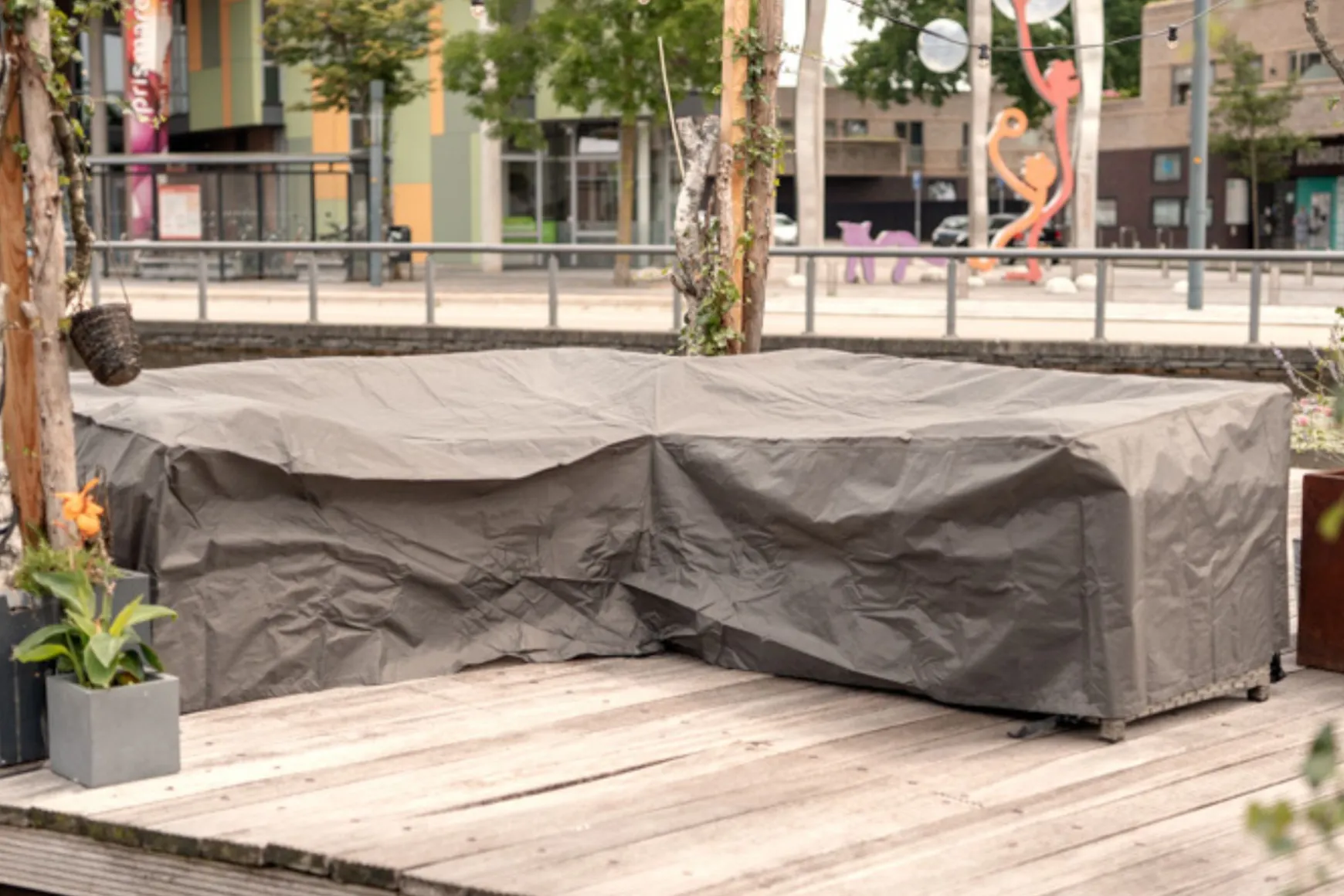 Outdoor Covers l-vormige loungesethoes 250x250x90x70 cm.