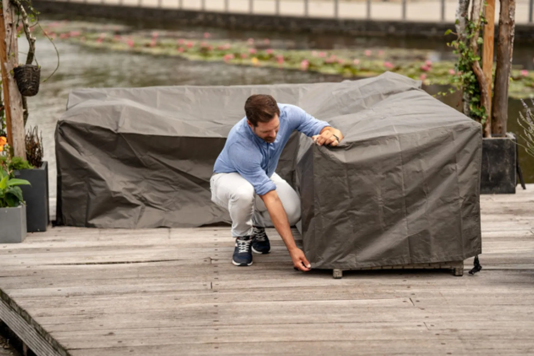 Outdoor Covers l-vormige loungesethoes 250x250x90x70 cm.