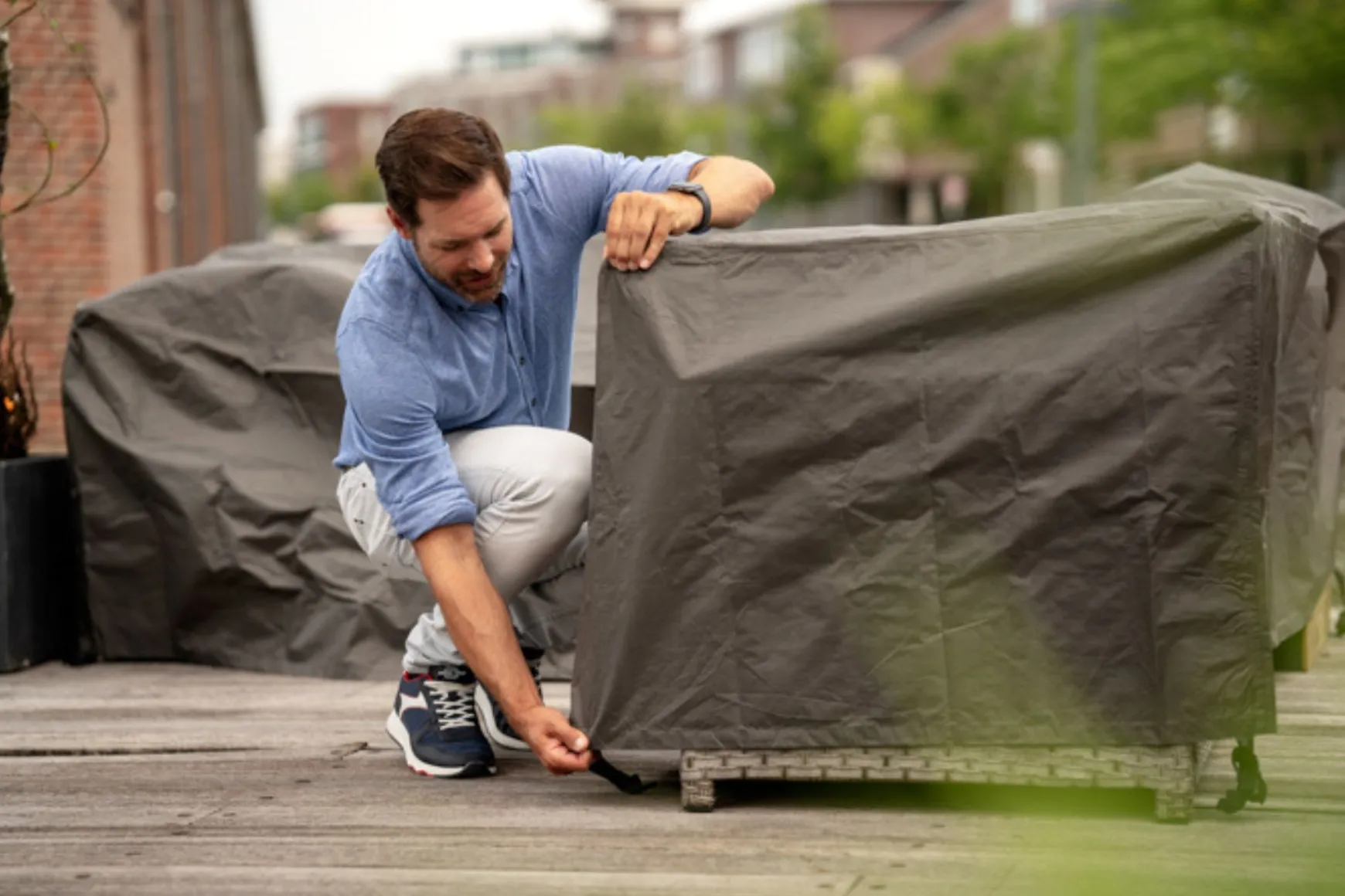 Outdoor Covers l-vormige loungesethoes 300x300x90x70 cm.