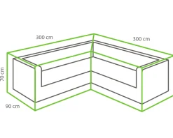 Outdoor Covers l-vormige loungesethoes 300x300x90x70 cm.