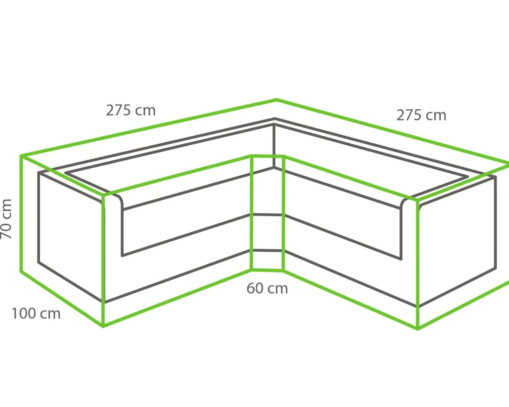 Outdoor Covers l-vormige loungesethoes BIG 275x275x100x70 cm.