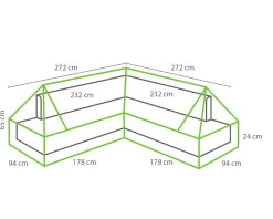 Outdoor Covers L-vormige platform loungesethoes 272x272x65 cm.