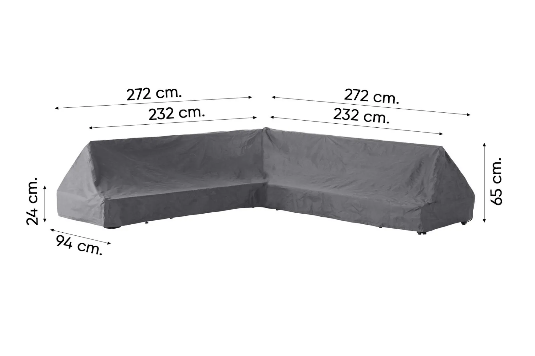 Outdoor Covers L-vormige platform loungesethoes 272x272x65 cm.