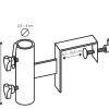 Parasolhouder balkon - reling 11 cm. - Platinum