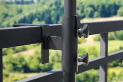 Parasolhouder balkon - reling 11 cm. - Platinum