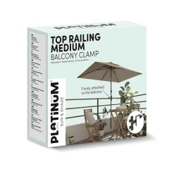 Parasolhouder balkon - reling 11 cm. - Platinum
