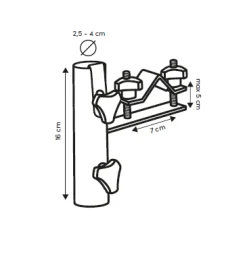 Parasolhouder balkon - reling 18 cm. - Platinum