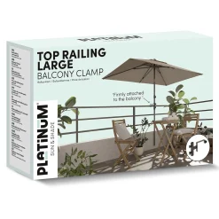 Parasolhouder balkon - reling 18 cm. - Platinum