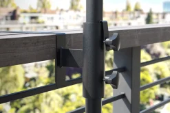 Parasolhouder balkon - reling 18 cm. - Platinum