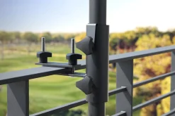 Parasolhouder balkon - vlakke reling horizontaal - Platinum