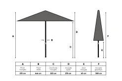 Perfect Shadow Atlas Telescope Stokparasol Pro met LED verlichting 4x4 m. - Woodlook/Soft Sand met Madrid voet en hoes