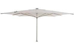 Perfect Shadow Atlas Telescope Stokparasol Pro met LED verlichting 4x4 m. - Latte/Urban Taupe met Madrid voet en beschermhoes