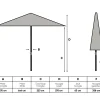 Perfect Shadow Atlas Telescope Stokparasol Pro met LED verlichting 4x4 m. - Latte/Urban Taupe