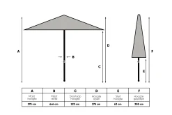Perfect Shadow Atlas Telescope Stokparasol Pro met LED verlichting 4x4 m. - Latte/Urban Taupe
