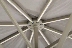 Perfect Shadow Atlas Telescope Stokparasol Pro met LED verlichting 4x4 m. - Latte/Urban Taupe