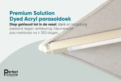 Perfect Shadow Atlas Telescope Stokparasol Pro met LED verlichting 4x4 m. - Latte/Urban Taupe