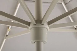 Perfect Shadow Atlas Telescope Stokparasol Pro met LED verlichting 4x4 m. - Latte/Urban Taupe